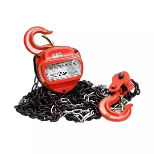 Boltz Corporation Double Fall Chain Diameter Pulley Block 2 Ton Lifting Capacity 6 m Standard Lift & 5 mm Hand Chain Diameter