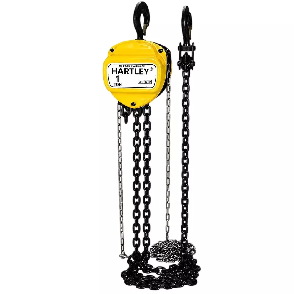 Hartley Chain Pulley Block 1 Ton (1000 Kg) Load Capacity 6 m Lift Height 6 mm Chain Diameter