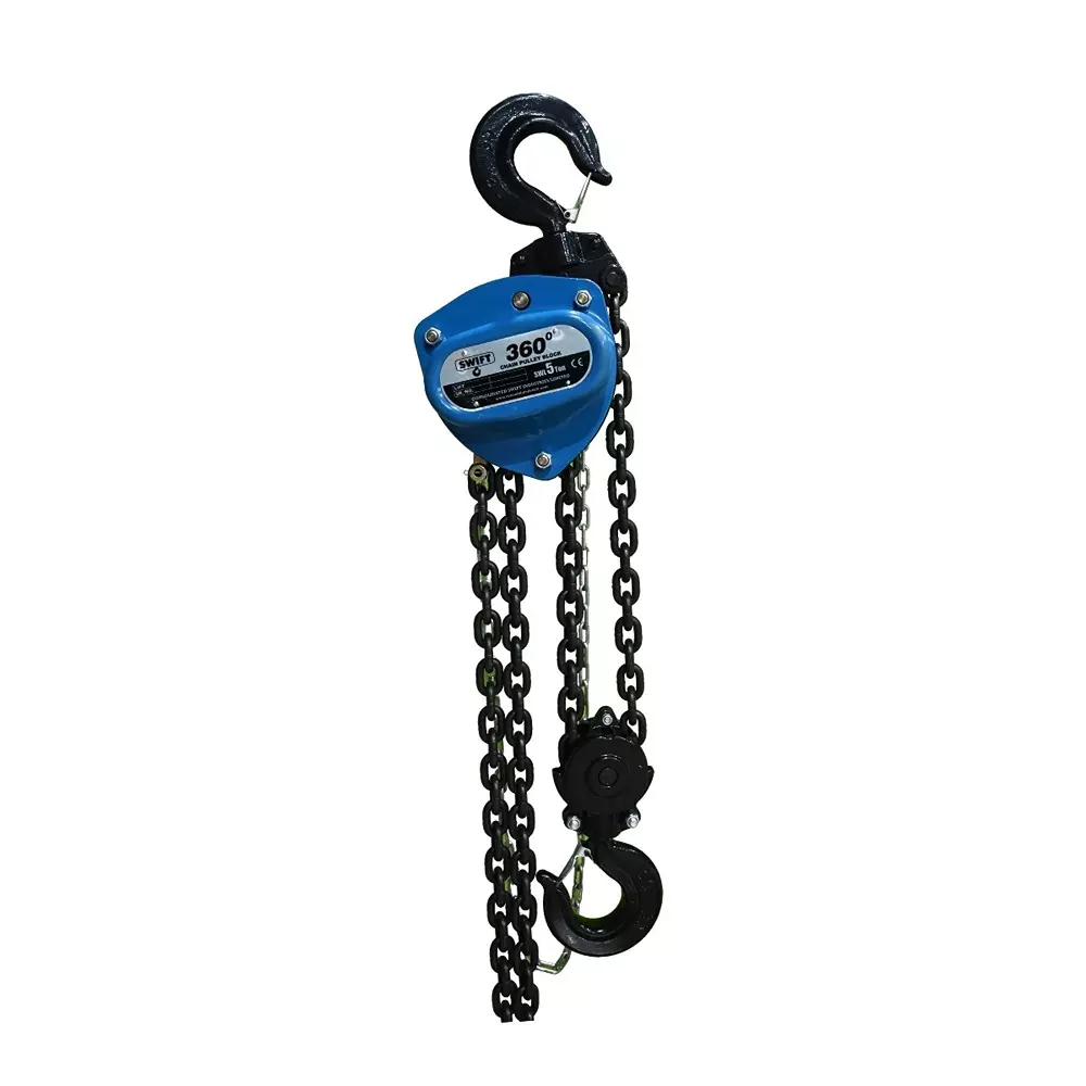 SWIFT 360° Chain Pulley Block 5000 Kg (5 Ton) Lifting Capacity 2 No. of Fall 3 m Lifting Height