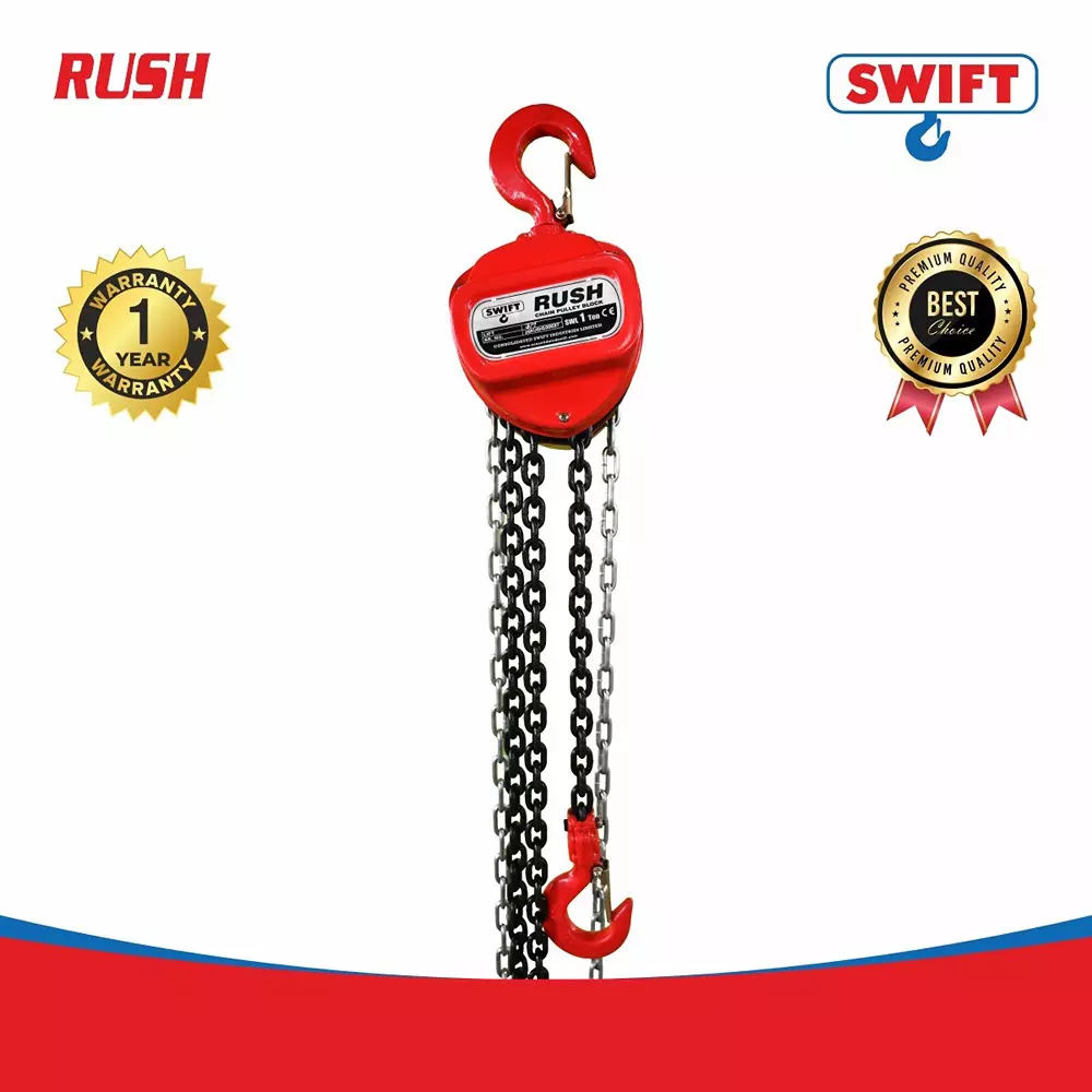 swift-rush-chain-pulley-block-1000-kg-1-ton-lifting-capacity-1-no-of-fall-3-m-lifting-height