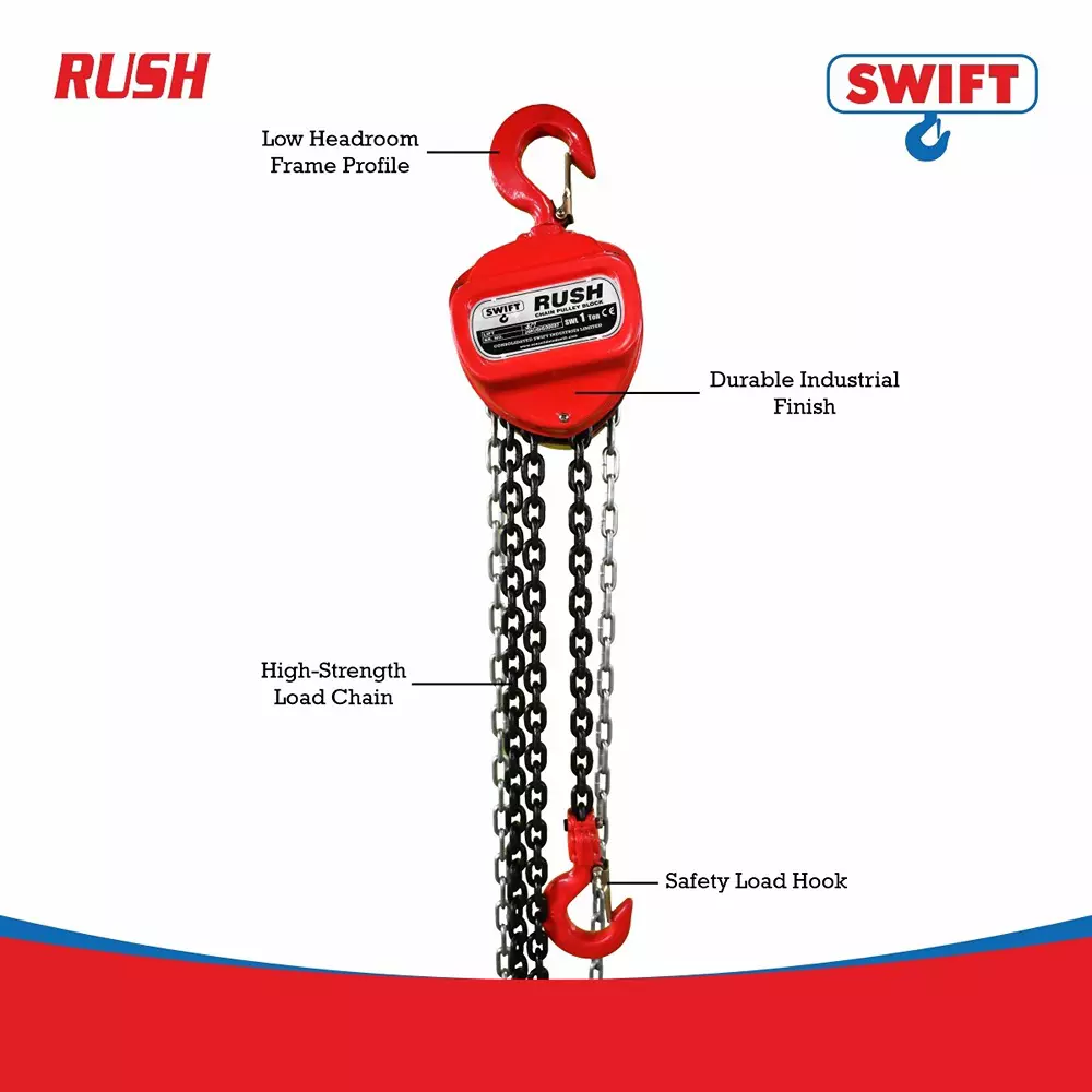 swift-rush-chain-pulley-block-1000-kg-1-ton-lifting-capacity-1-no-of-fall-3-m-lifting-height