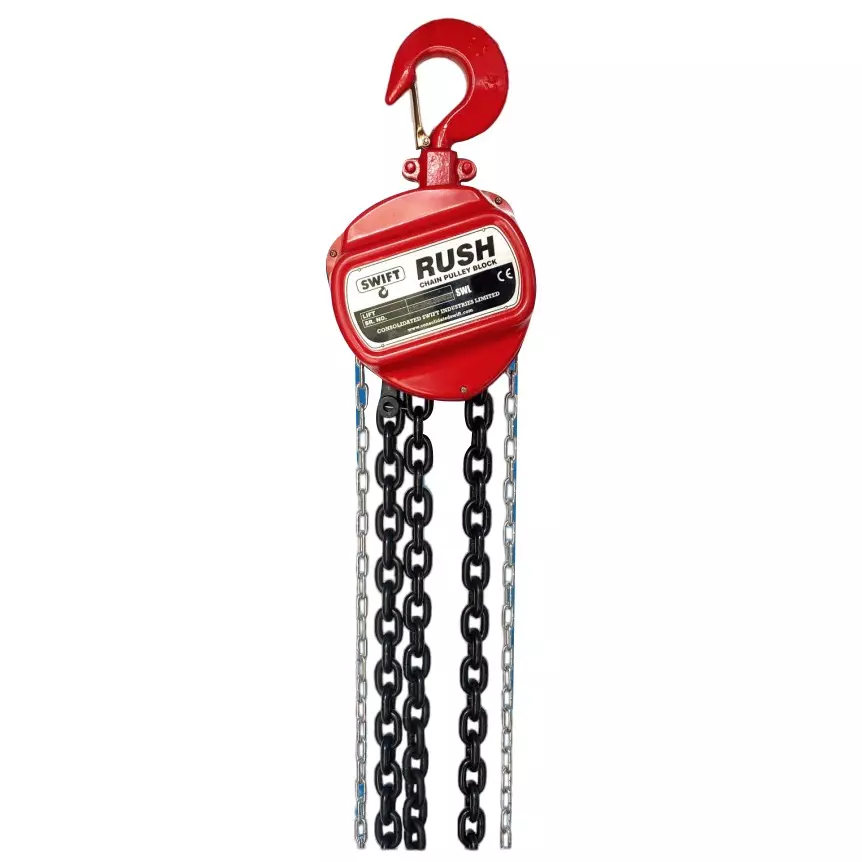 SWIFT Rush Chain Pulley Block 10000 Kg (10 Ton) Lifting Capacity 4 No. of Fall 3 m Lifting Height
