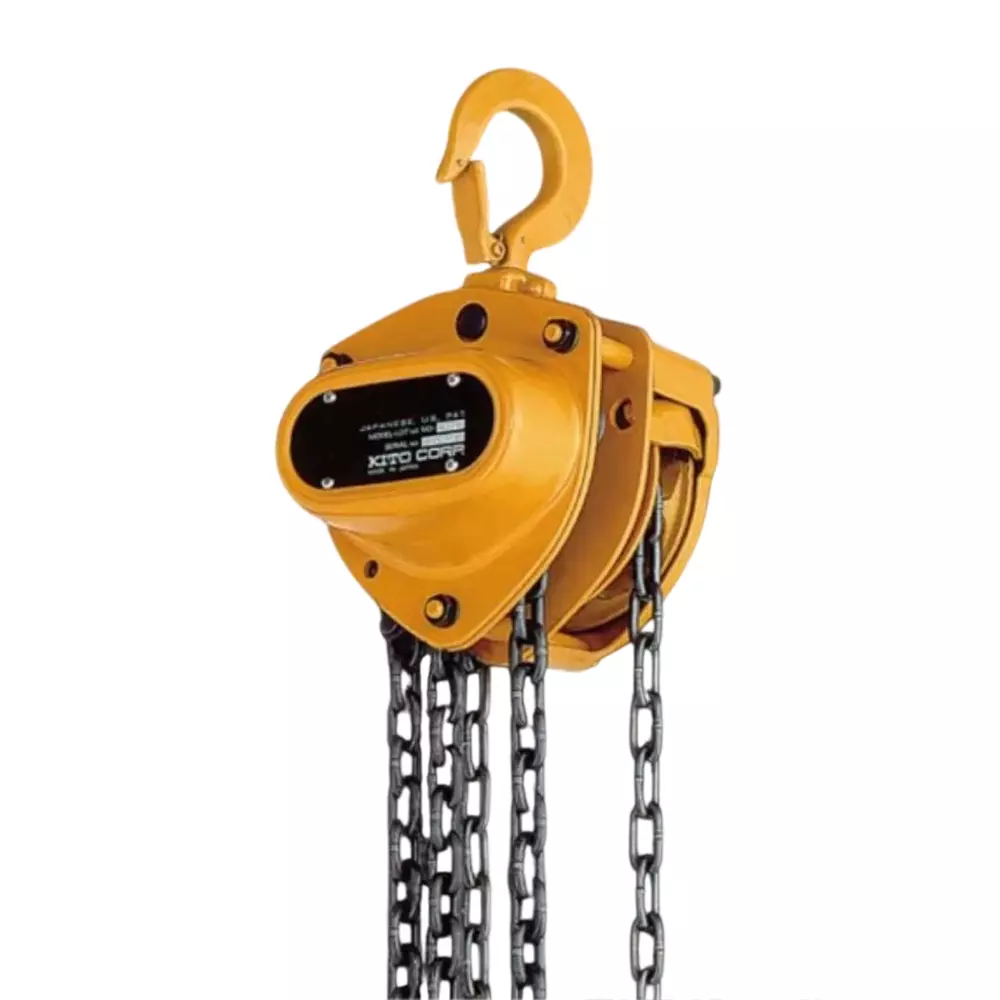 Kito Manual Chain Hoist Yellow 3 m Lifting Height 5 Ton Lifting Capacity, CB050