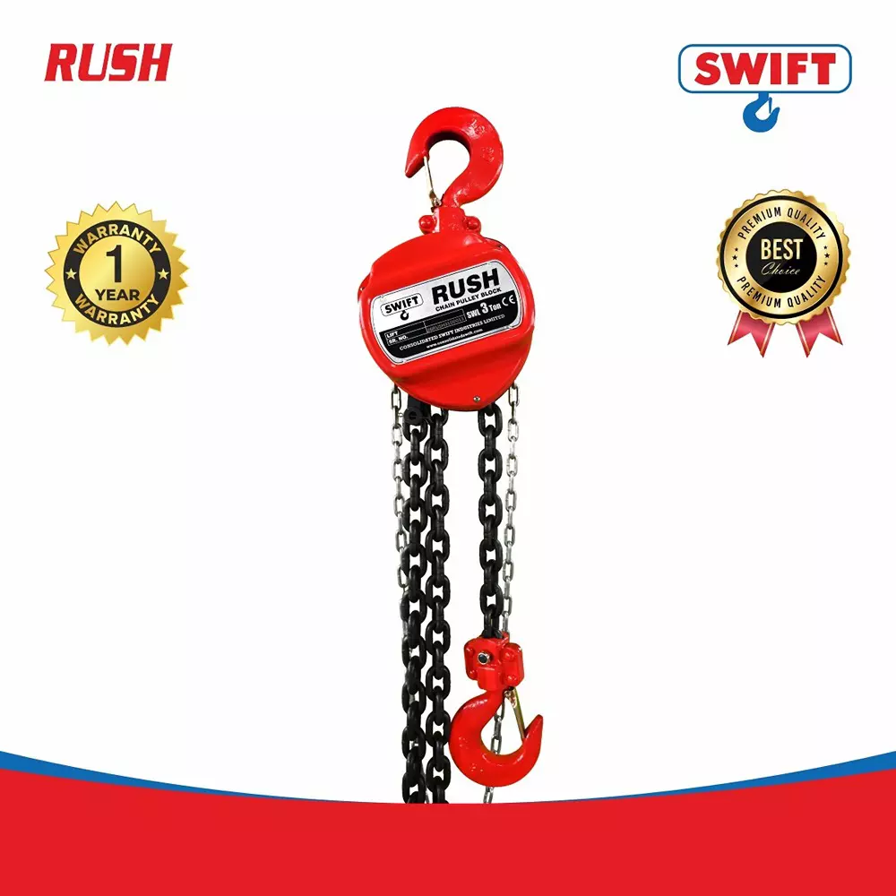 swift-rush-chain-pulley-block-3000-kg-3-ton-lifting-capacity-1-no-of-fall-3-m-lifting-height