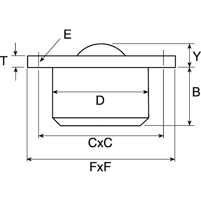 ALWAYSE Ball Transfer Unit with 38.1 mm diameter Steel ball, 7152