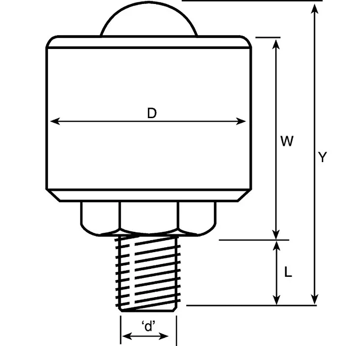 ALWAYSE Ball Transfer Unit with 25.4 mm diameter Steel ball, 7128