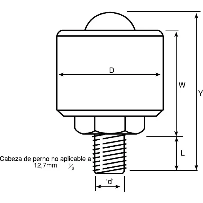 ALWAYSE Ball Transfer Unit with 25.4 mm diameter Steel ball, 7128