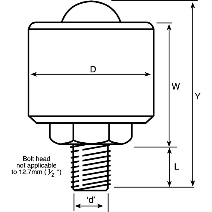 ALWAYSE Ball Transfer Unit with 38.1 mm diameter Steel ball, 7153