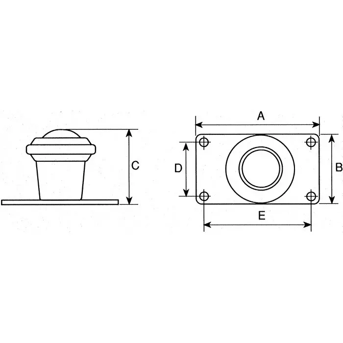 ALWAYSE Ball Transfer Unit with 19 mm diameter Steel ball, 300513