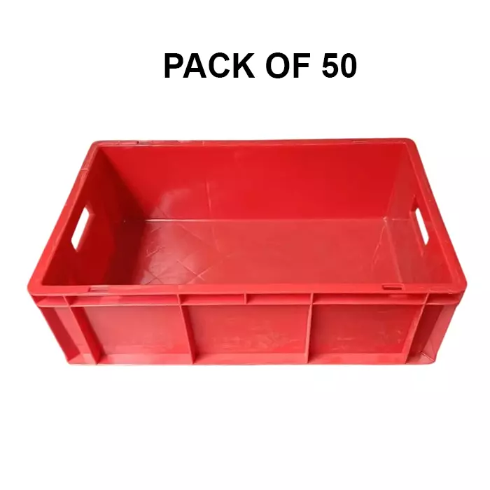 SUPREME Plastic Crate Red 18.50 L Capacity 500x325x150 mm (Pack of 50)
