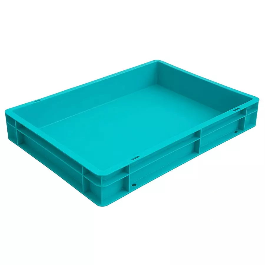 SINGHAL Portable Plastic Jali Crate Blue 14 L Capacity 600x400x80 mm