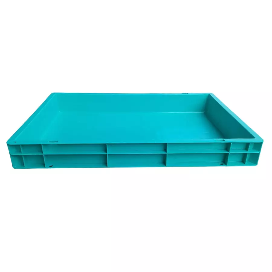 SINGHAL Portable Plastic Jali Crate Blue 14 L Capacity 600x400x80 mm