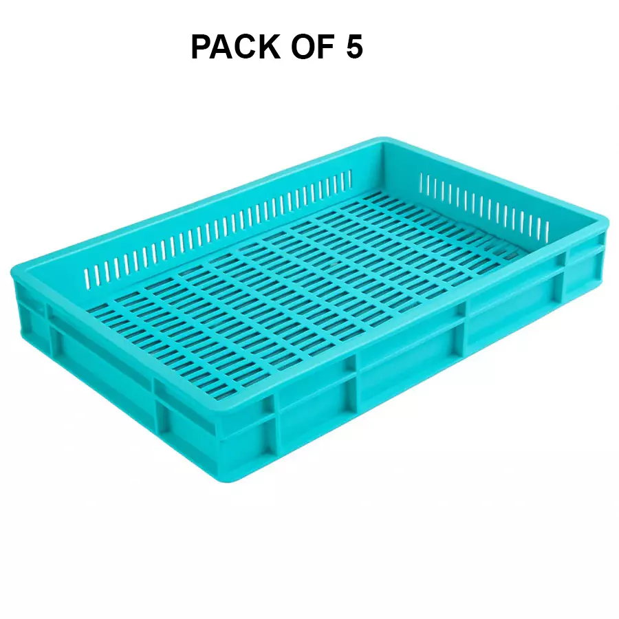 singhal-portable-plastic-jali-crate-light-green-14-l-capacity-600x400x80-mm-pack-of-5
