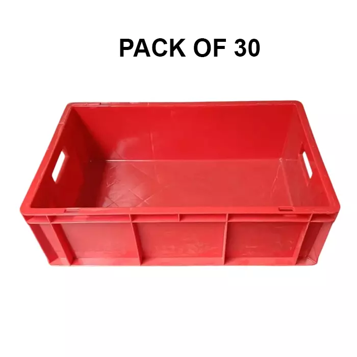 SUPREME Plastic Crate Red 18.50 L Capacity 500x325x150 mm (Pack of 30)