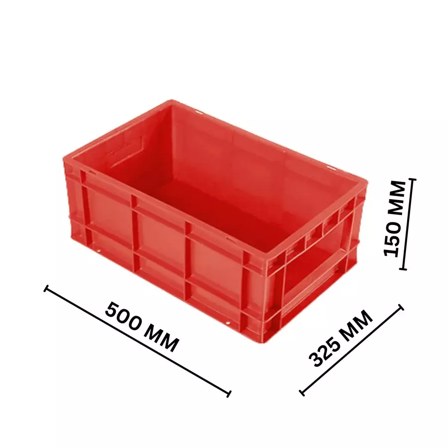 SINGHAL Multipurpose Plastic Storage Bin Red 19 L Capacity 500x325x150 mm (Pack of 5)