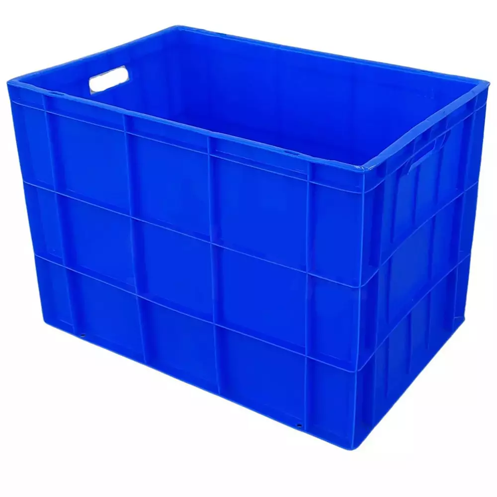 SINGHAL Portable Plastic Jali Crate Blue 87 L Capacity 600x400x425 mm (Pack of 5)