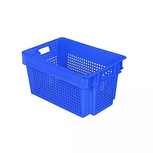 SUPREME NESTABLE Series Crates Totally Perforated 600x400x325 mm Plastic Blue, STP 604032