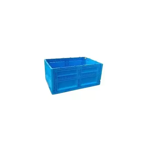 Fold C Foldable Crate Plastic Non-Perforated 600x400x275 mm 64.8 L Capacity, Blue (Pack of 3)