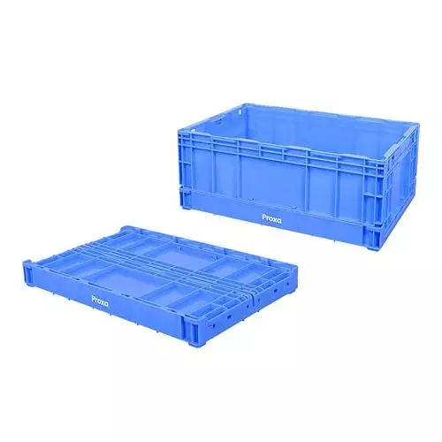 Proxa Portable Folding Basket 60 Kg Capacity Polypropylene Side Perforation Blue, PXA-FB60N