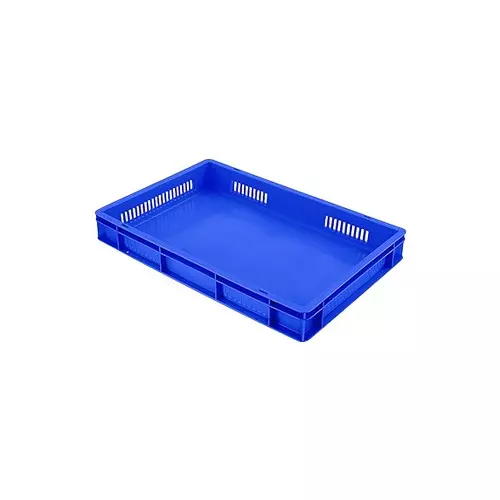 SUPREME 600x400 Series Crates Side Perforated Bottom Closed 600X400X080 mm Plastic Blue, SSP 604008