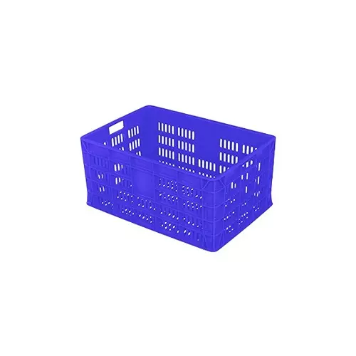 SUPREME JUMBO Series Crates Totally Perforated 650X450X315 mm Plastic Blue, STP 654531