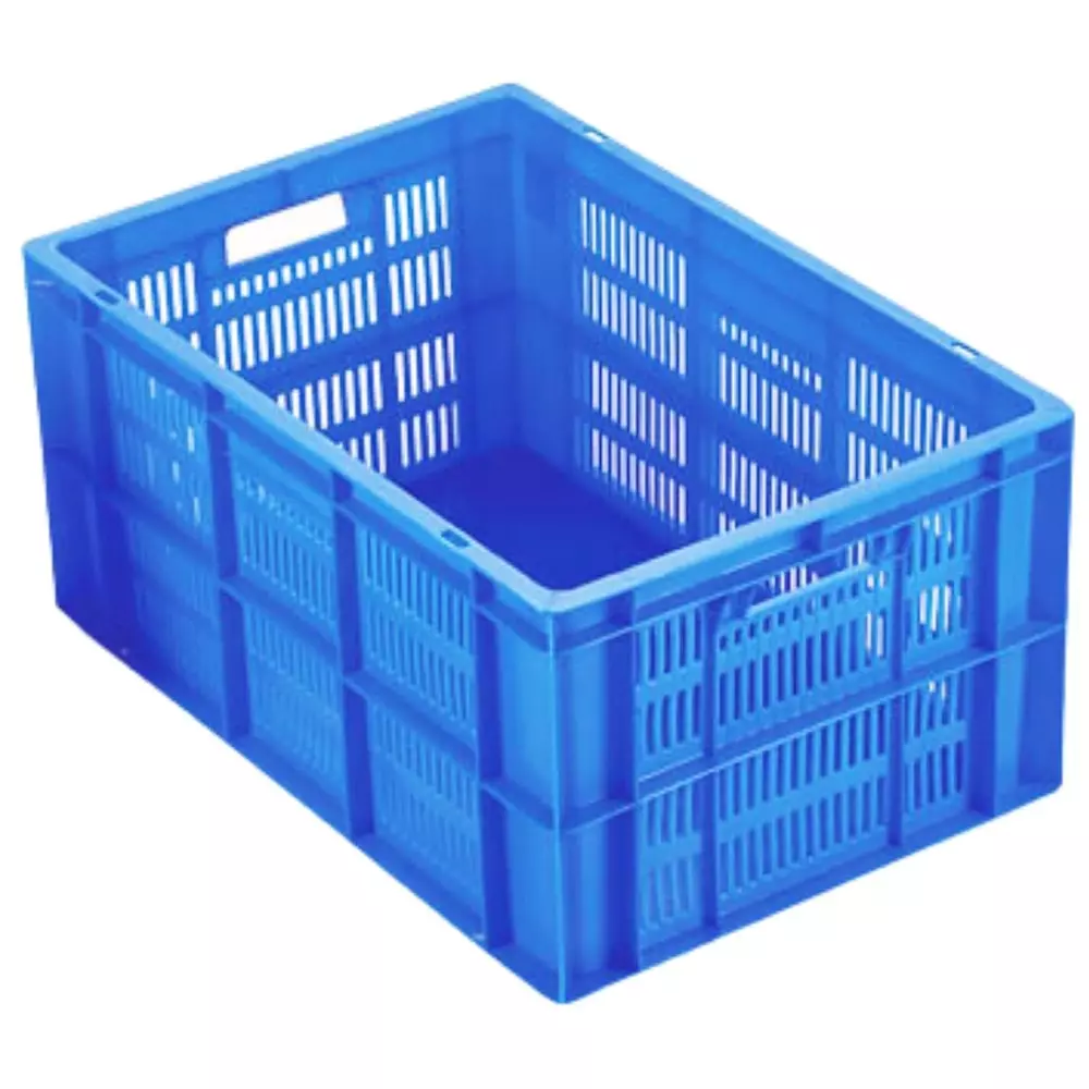Singhal Multipurpose Storage Crate Plastic Rectangular Shape 64x40x28.5 cm Blue, JALICB_6040285_P2 (Pack of 2 Pcs)