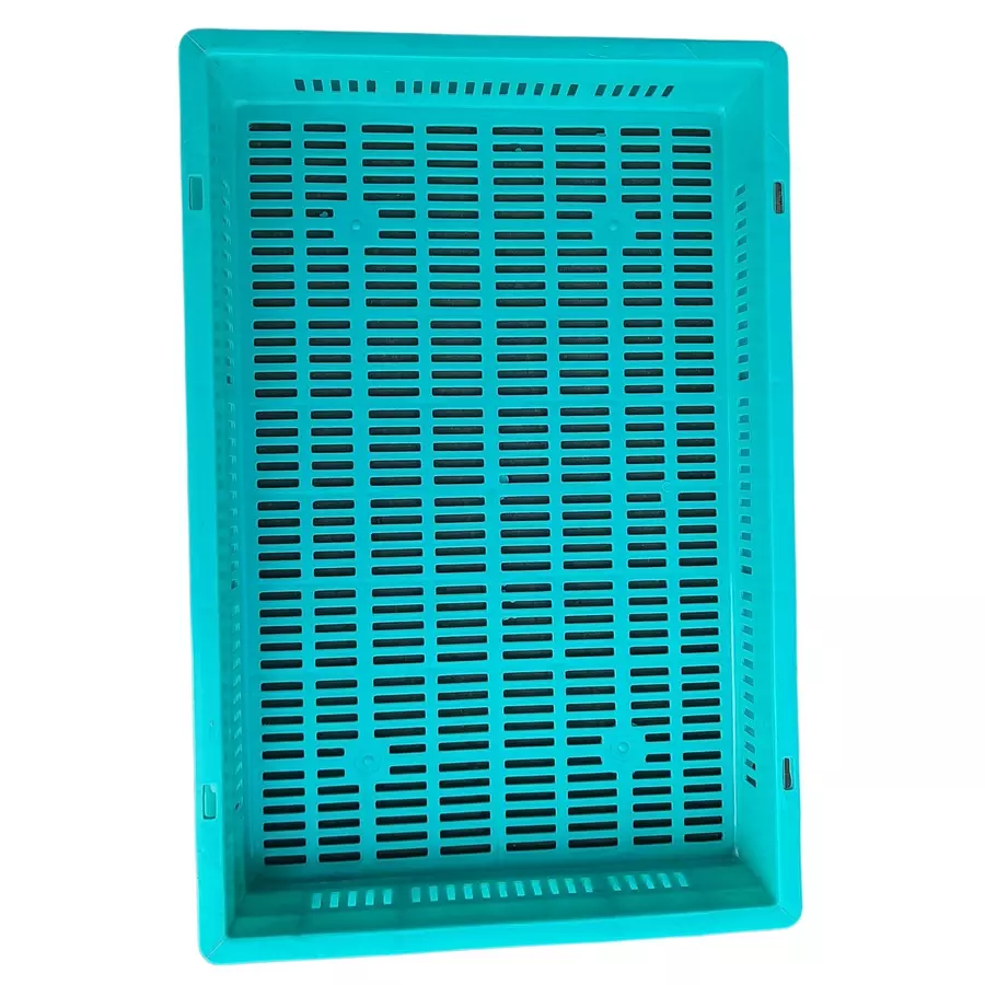 SINGHAL Big Portable Plastic Jali Crate Blue 14 L Capacity 600x400x80 mm (Pack of 5)