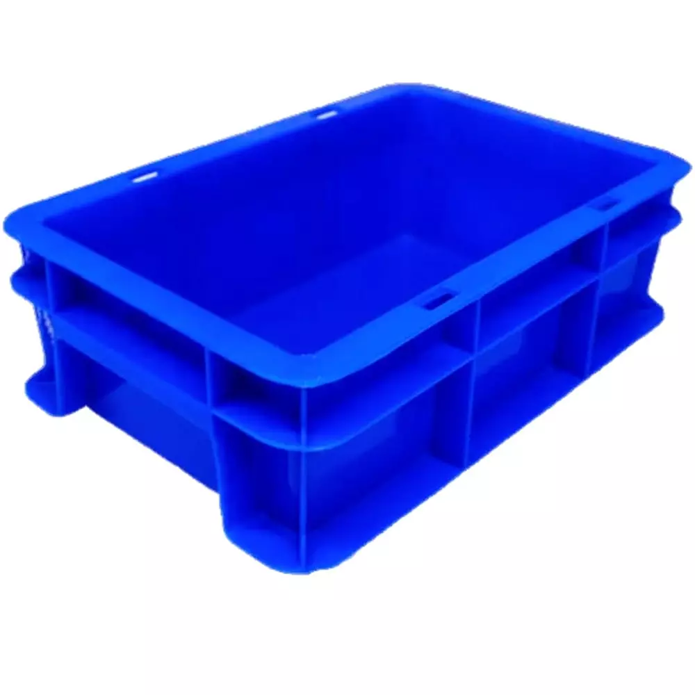 Singhal Storage Crate Plastic Blue Rectangular 300x200x100 mm, SIPLC_302010_P12 (Pack of 12 Pcs)