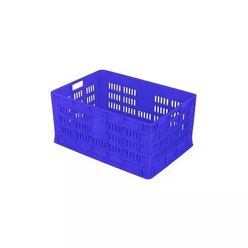SUPREME JUMBO Series Crates Side Perforated Bottom Closed 650X450X315 mm Plastic Blue, SSP 654531