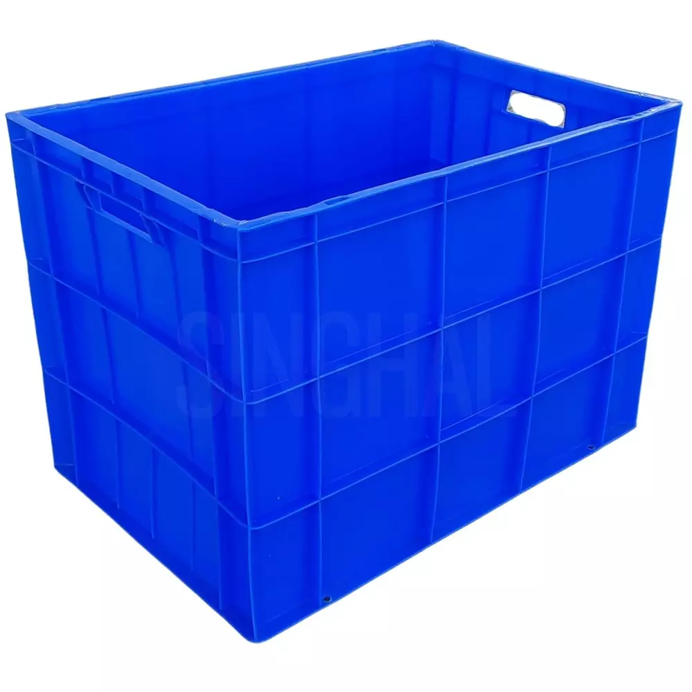 Singhal Plastic Portable Storage Crate 65x45x31.5 cm Rectangular Shape Blue, SIPLC_604042.5_P1