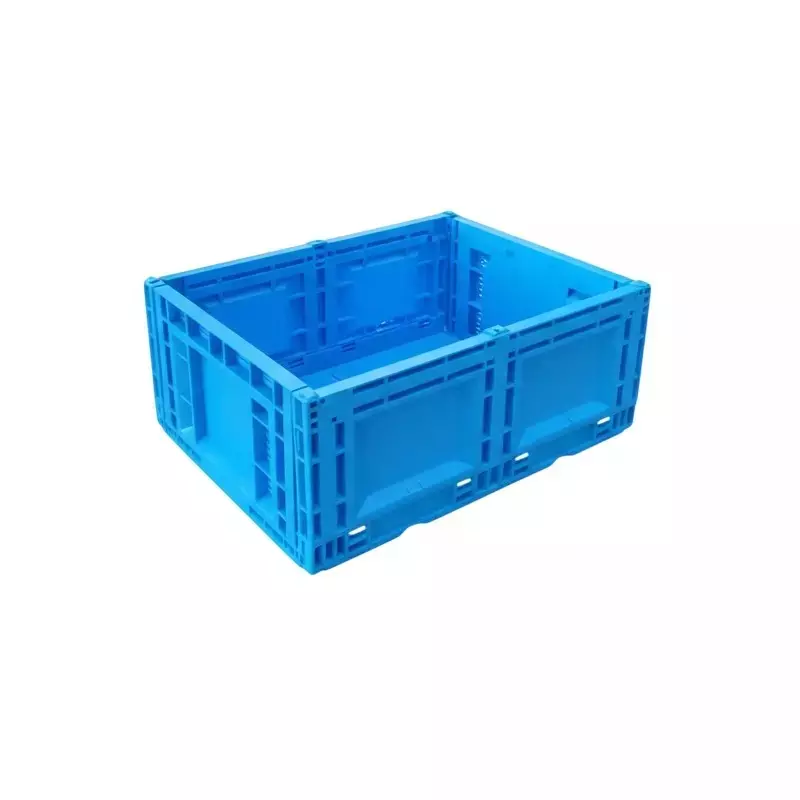 Fold C Foldable Crate Plastic Non-Perforated 400x300x165 mm 19.8 L Capacity, Blue (Pack of 3)