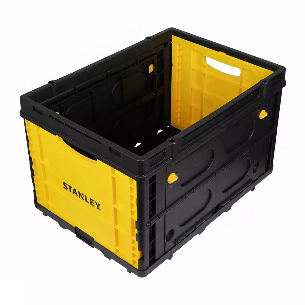 STANLEY 25 Kg Capacity Folding Utility Basket Opaque Polypropylene Body and Retractable Placement Pins Handle, SXWT-FB533-SP