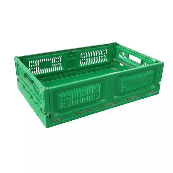 Fold C Foldable Crate Plastic Perforated 600x400x175 mm 42 L Capacity, Green