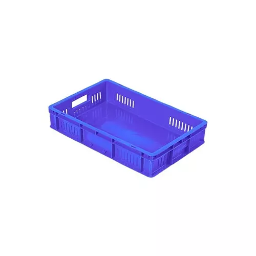SUPREME 500x325 Series Crates Side Perforated Bottom Closed 500x325x100 mm Plastic Blue, SSP 503210