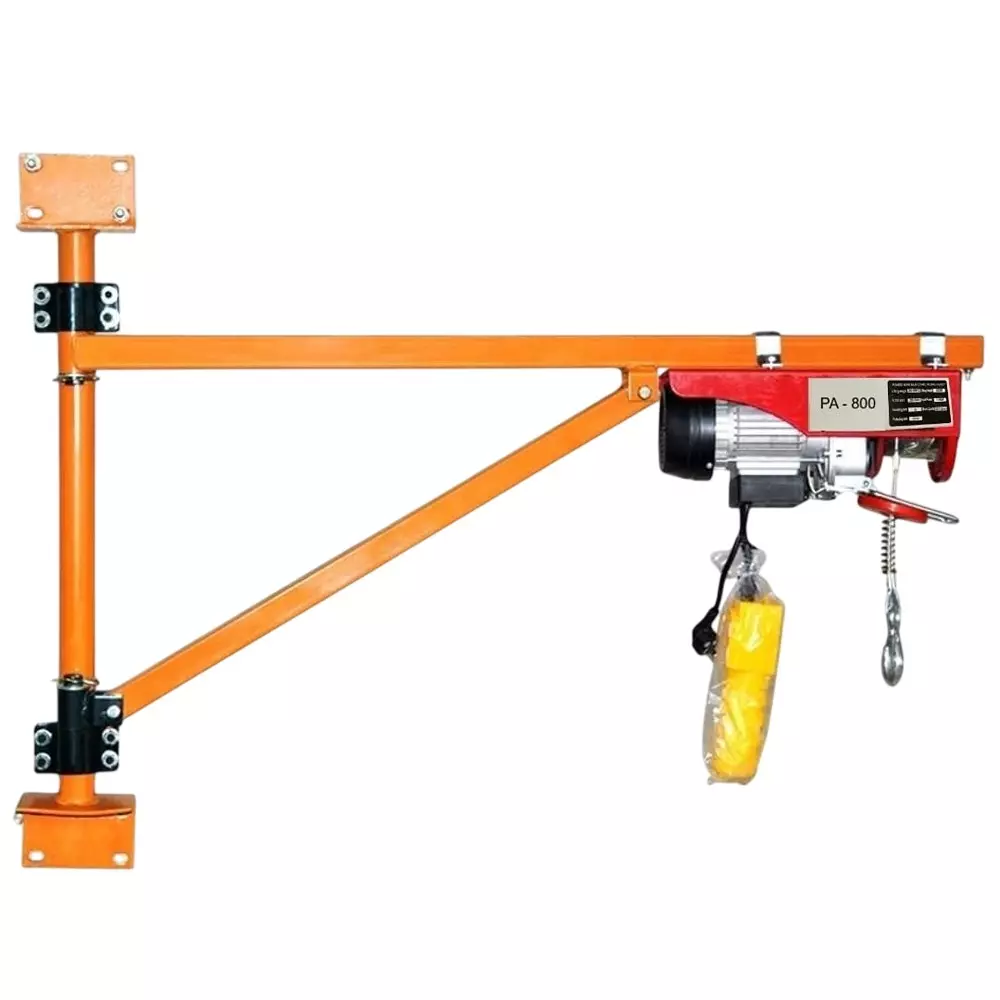 Hartley Jib Crane Bracket Wall Mount 1000 Kg Max Load Capacity with 180° Electric Scaffolding Lift, Electric Hoist Holder, Swing Arm with Pole (Without Hoist)