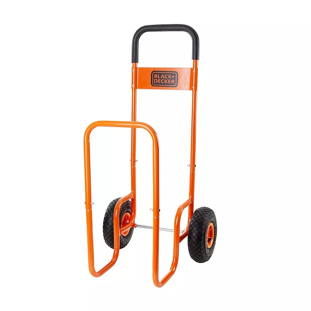 Black+Decker Log Truck with 120 Kg Load Capacity, Steel Body and Pneumatic Wheels, BXWT-H304