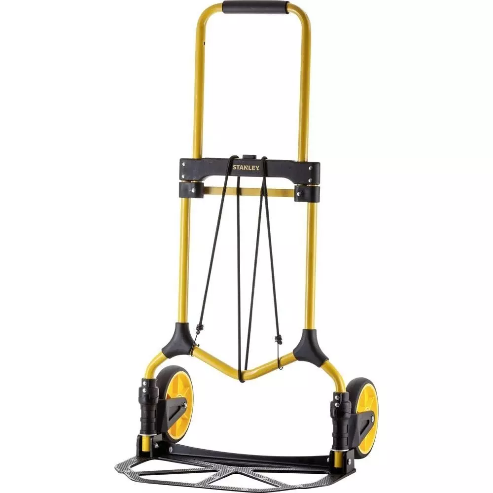 STANLEY Folding Hand Truck With 100 Kg Load Capacity and Adjustable Soft TPR Grip Handle, SXWT-FT582-SP