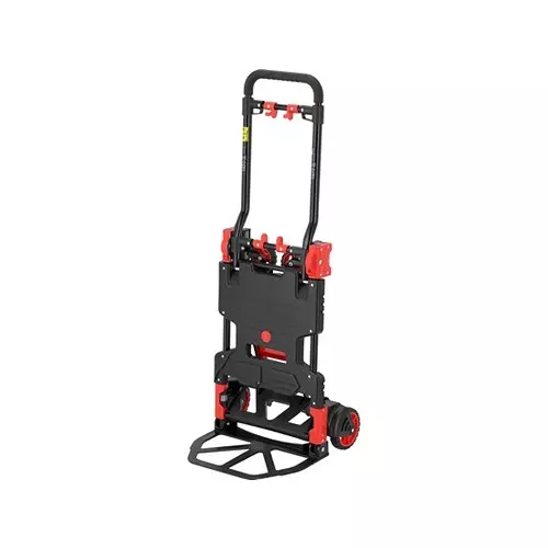 Yato 2 in 1 Foldable Hand Truck 68 Kg (2 Wheels), 137 Kg (4 Wheels) Load Capacity and 390x280 mm Loading Plate Size, YT-37412