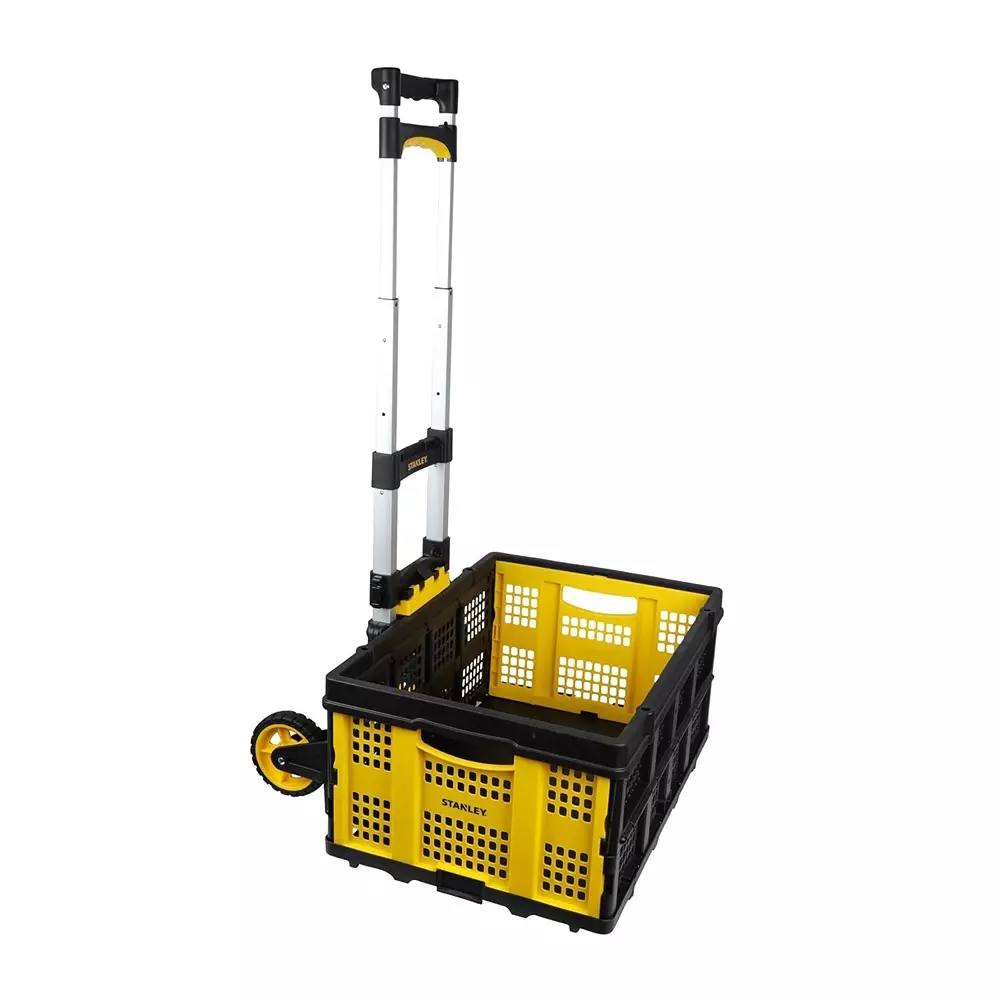 STANLEY 70 Kg Capacity Folding Hand Truck and 25 Kg Utility Basket Combo Kit with 39x28 cm Base Plate Size, SXWT-FT509