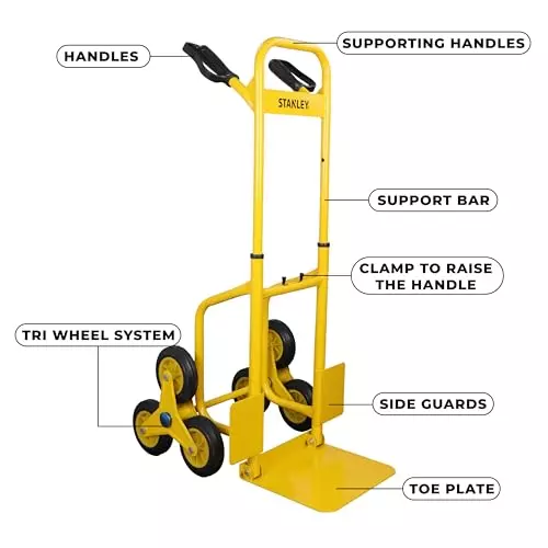 STANLEY Folding Hand Truck Stairclimber 120 Kg Load Capacity 6 Wheels, SXWT-FT521