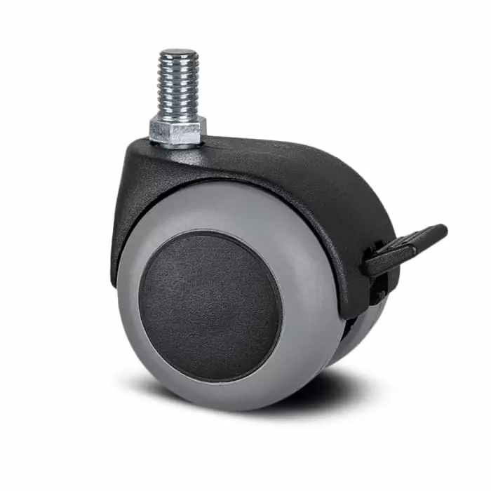 Tente Braked Swivel Castor Wheel, 40 Kg Capacity, 50 mm Wheel, AA25 PJI 050 S70-10X15 NOIR