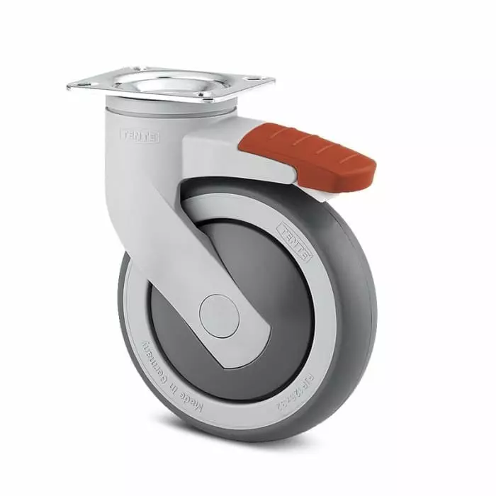 Tente Swivel Castor Wheel, 200 Kg Capacity, 100 mm Wheel, 5377PJP100P50ral7001