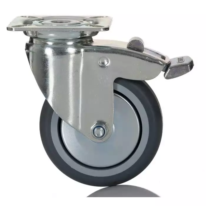 Tente Braked Swivel Castor Wheel, 75 Kg Capacity, 75 mm Wheel, 2477PJO075P40PFP