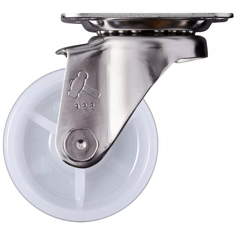 TAKIGEN Stainless Steel Swivel Caster Nylon 0.7kN Allowable Loads without Stopper, K-1320S-65-N