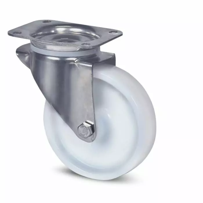 Tente Swivel Castor Wheel, 100 Kg Capacity, 80 mm Wheel, 8370 UOO 080/30 P62 BLANC