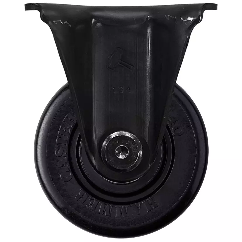 TAKIGEN Low-Profile Heavy-Duty Fixed Caster Nylon Φ75 mm Wheel Diameter 3000N Allowable Load, K-540SR-75-NRB