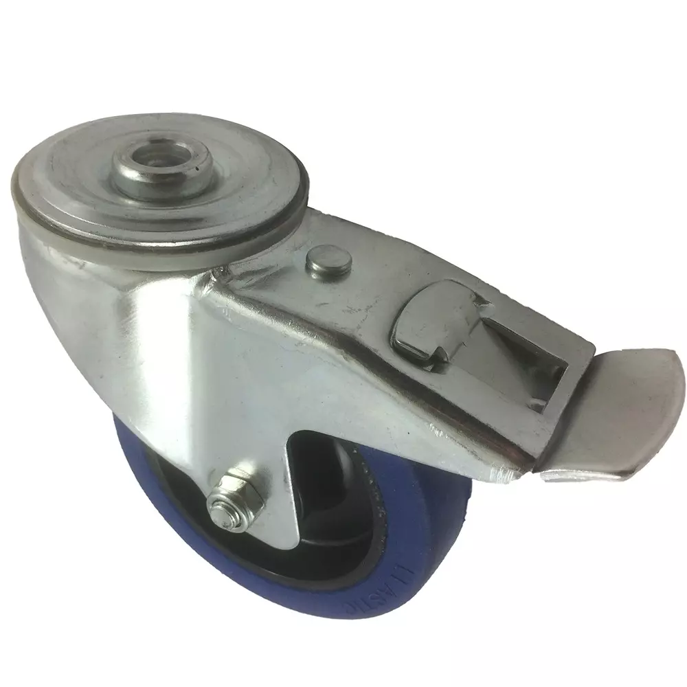 RS PRO Nylon Castor Wheel 100 mm Dia 150 Kg Load Capacity Braked Swivel, 2823654