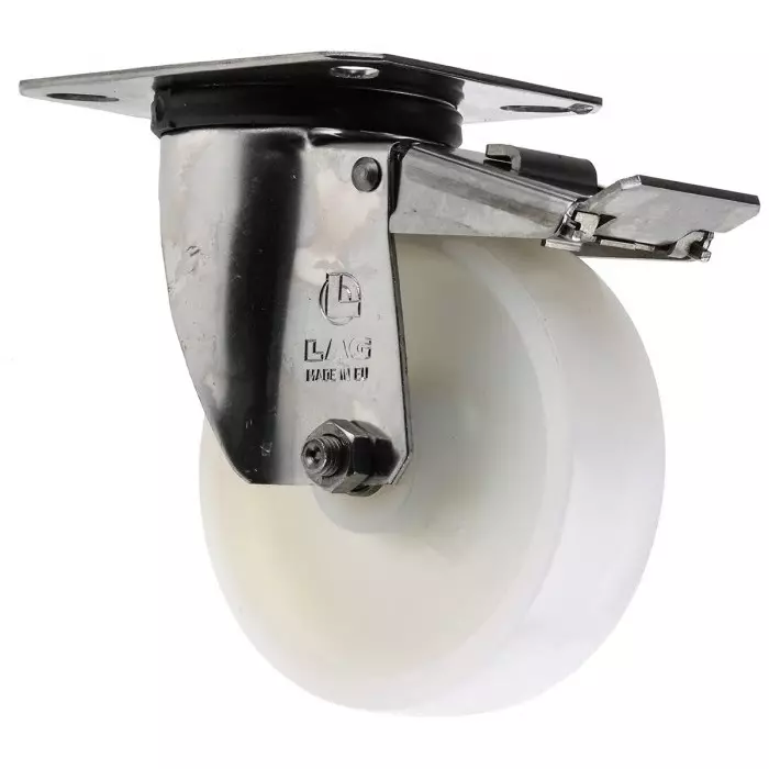 LAG Braked Swivel Castor Wheel, 150 Kg Capacity, 100 mm Wheel, 17130 FR