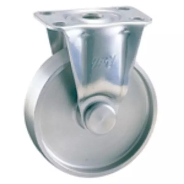 TAKIGEN Stainless Steel Pressed Fixed Caster Urethane & Nylon 1.47kN Allowable Loads, K-1304R-100-N