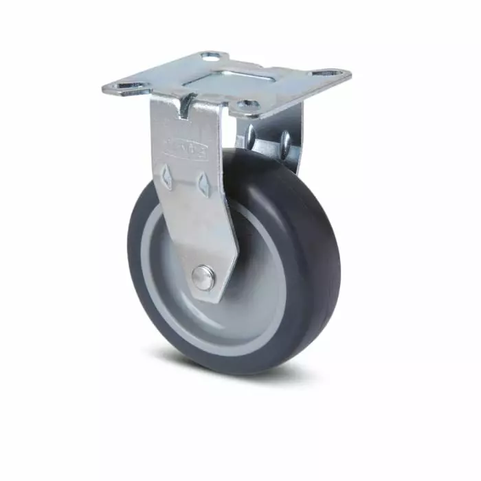 Tente Fixed Castor Wheel, 60 Kg Capacity, 75 mm Wheel, 1478 PAI 075 P40